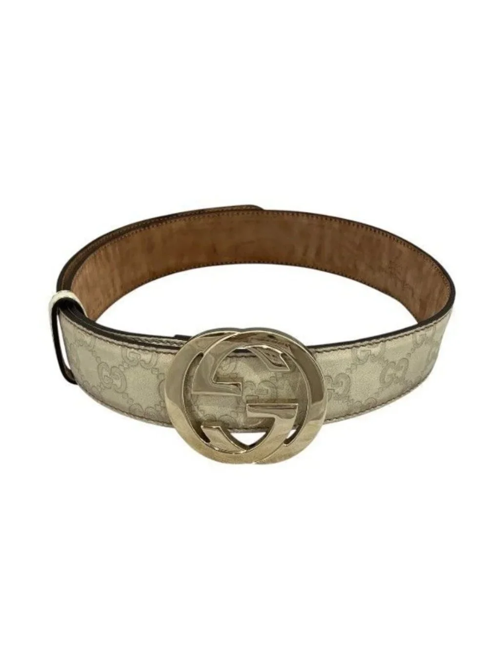 Gucci Interlocking Ivory Belt - Picture 1 of 9